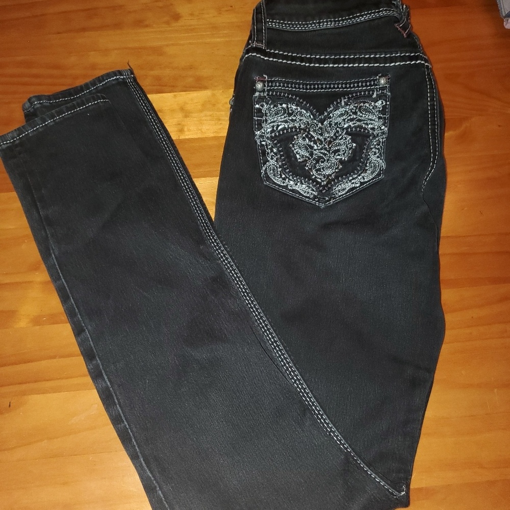 HYDRAULIC BLACK BAILEY SUPER SKINNY JEANS